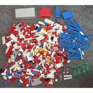 LEGO LOT Train Station Trains Trees Parts Panels Plates Motors 1960s Vintage